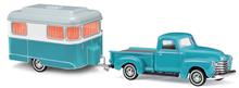 1/87 CHEVY PICK-UP MIT WOHNWAGEN 1950