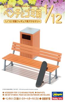 1/12 PARK BENCH & TRASH CAN FA10