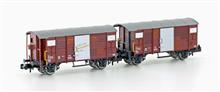 1/160 2-P. SET GED. GÜTERWAGEN K2 SBB BRAUN IV