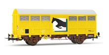 SNCF COVERED 2-AXLE WAGONS G41 YELLOW, HORSES IV