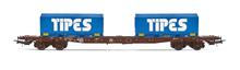 1/87 SNCF 4-AXLE CONTAINER WAGON S70 LOADED TIPES V