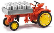 1/87 TRAKTOR RS09 PRITSCHE MILCHKANNEN ROT 1955 H0