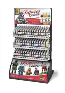 DISPLAY SPECIAL FIGURE ACRYLIC COLORS RACK 390 JARS