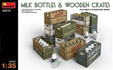 1/35 MILK BOTTLES & WOODEN CRATES