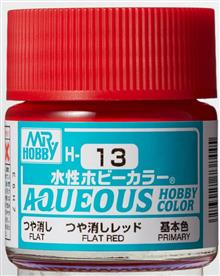 AQUEOUS HOBBY COLORS 10 ML FLAT RED H-013