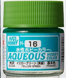 AQUEOUS HOBBY COLORS 10 ML YELLOW GREEN H-016