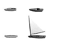 1/100 BOAT SET POLY. CANOE MOTOR/SAIL/SPEED 4X BTS-100
