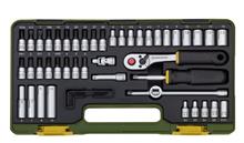 DOPSLEUTEL-/BITSET MET RATEL 1/4' (50-DLG.)