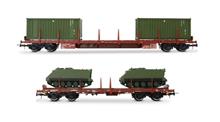 1/87 FS 2-P 4-AXLE FLAT WAGONS RGS + RGMMS IV-V (6/24) *