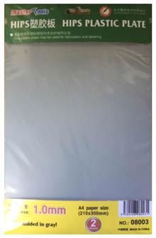 1.0MM HIPS PLASTIC SHEET A4 SIZE 210X300MM 2PCS