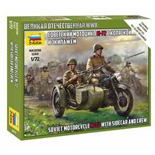 1/72 SOVIET MOTORCYCLE M-72 WITH SIDECAR AND CREW WWII